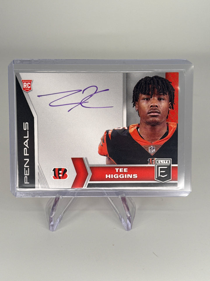 Tee Higgins 2020 Panini Elite Rookie Pen Pals Autograph Purple Ink