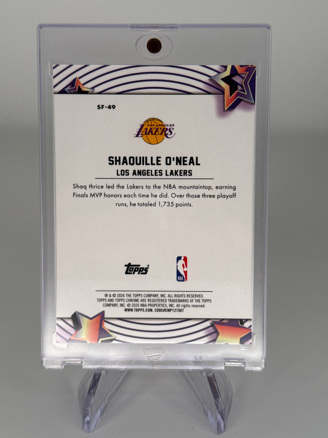 Shaquille O'Neal 2026 Topps Chrome Cosmic Starfractor Orange, 25/25
