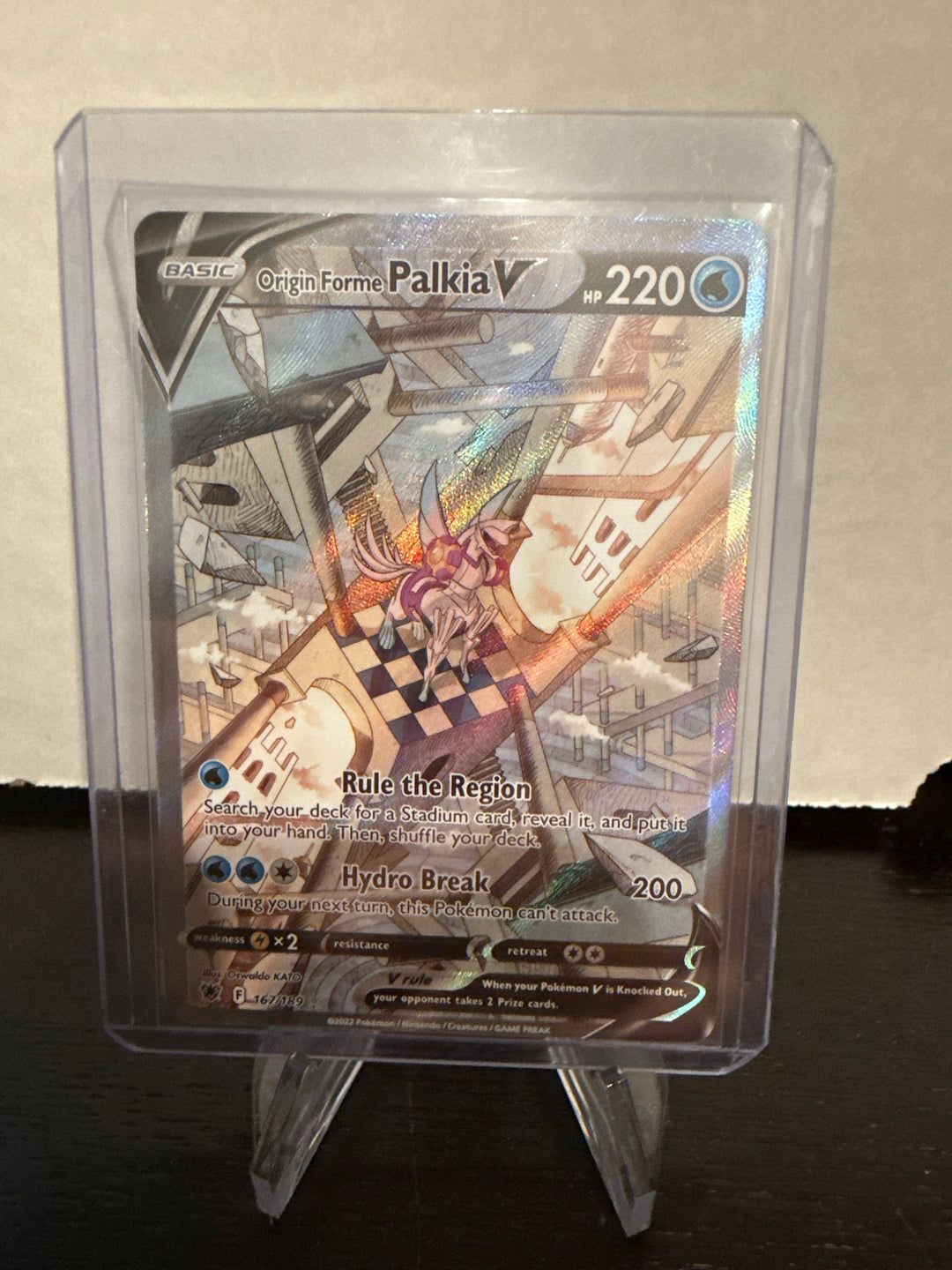Pokemon TCG 2022 Origin Forme Palkia V Astral Radiance Full Art Holo, 167/189
