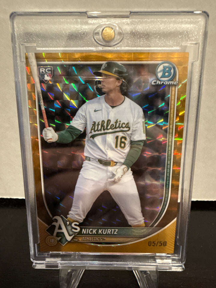 Nick Kurtz 2025 Bowman Chrome Gold Geometric Rookie, 05/50