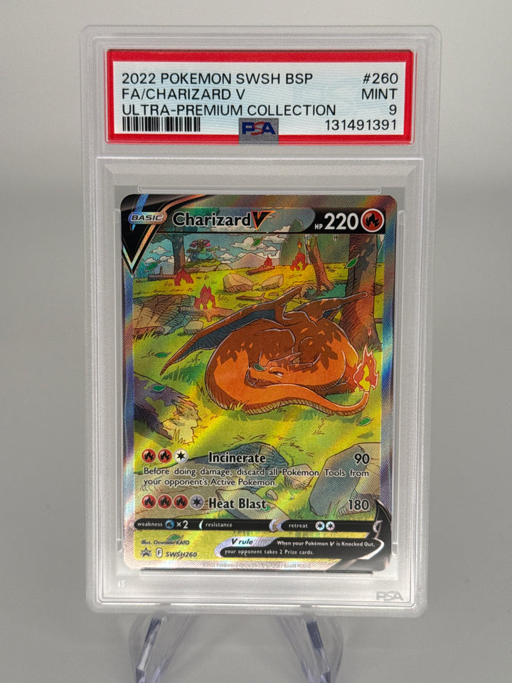 Pokémon TCG 2022 Charizard V Black Star Promo Ultra Premium Collection, SWSH260, PSA 9 Mint