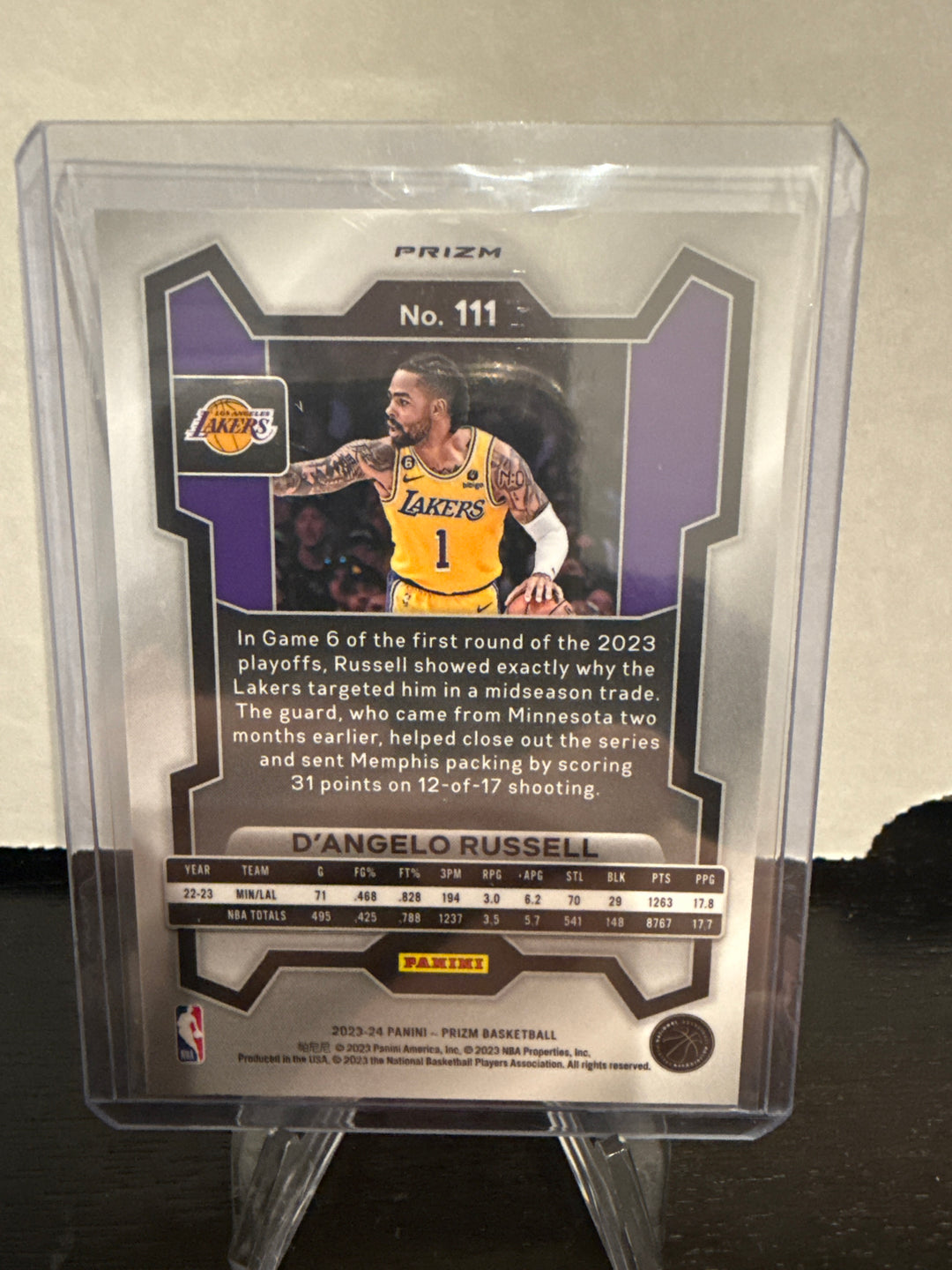 D'Angelo Russell 2023 Panini Prizm King Snake SSP