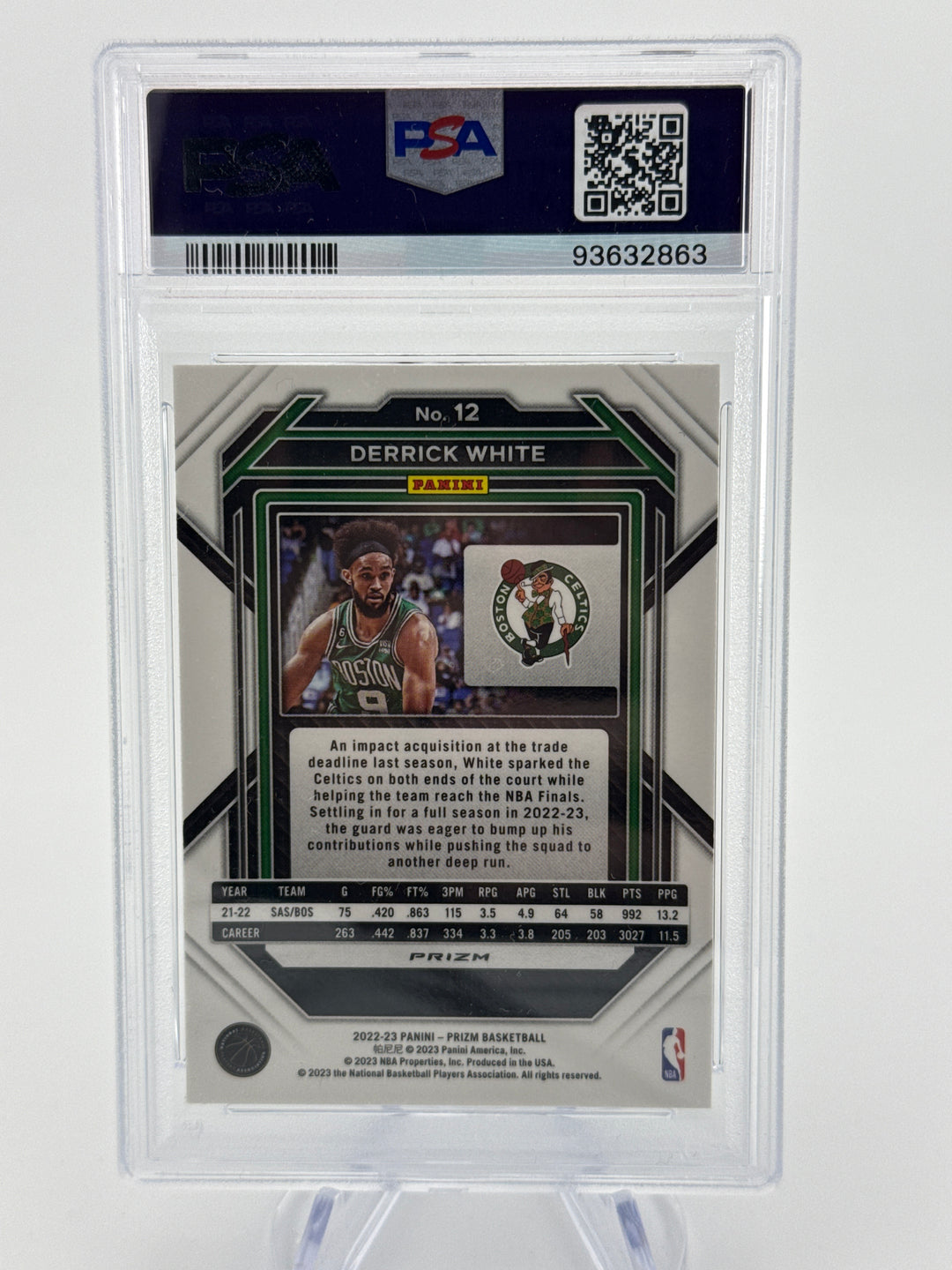Derrick White 2022 Panini Prizm Green Prizm, PSA 10 Gem Mint