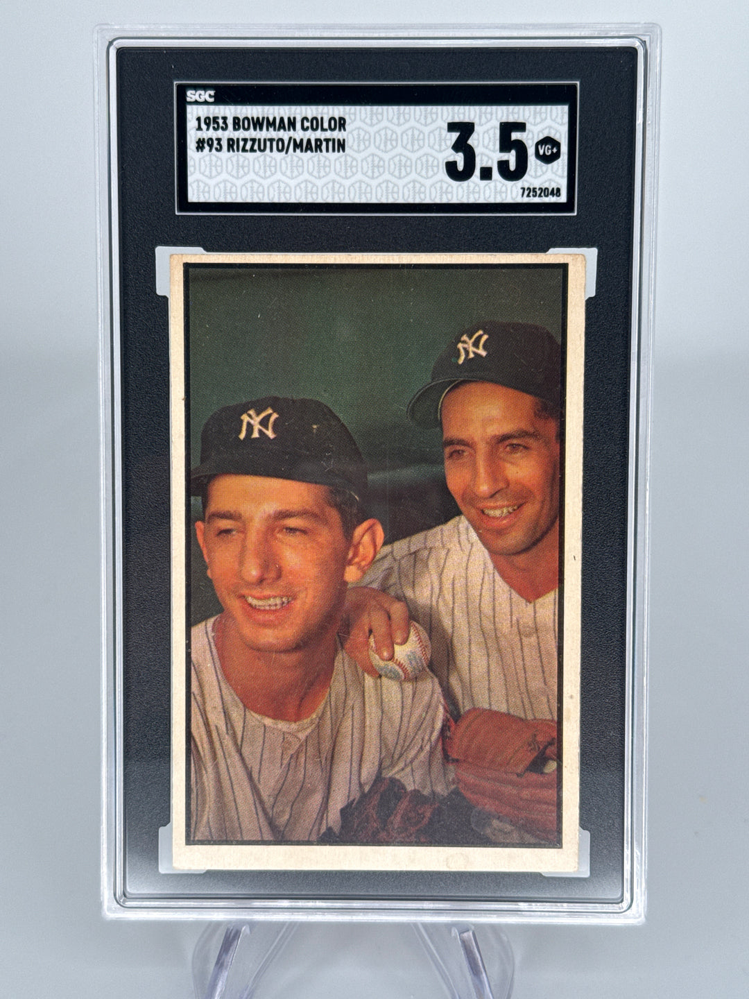 Phil Rizzuto/Billy Martin 1953 Bowman Color, SGC 3.5