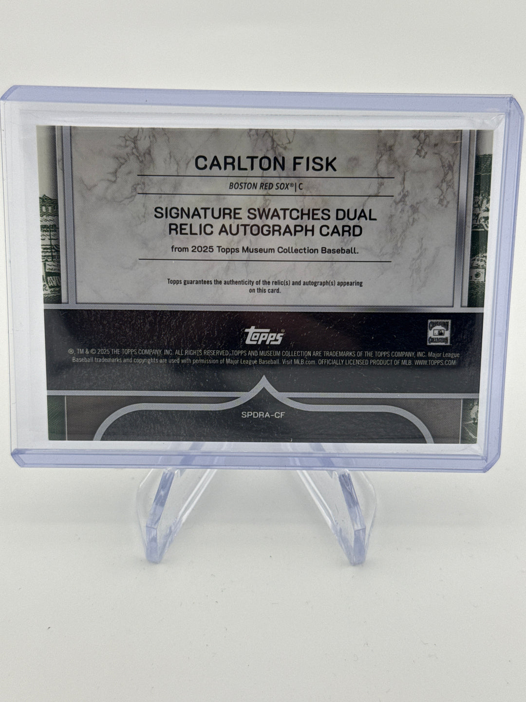 Carlton Fisk 2025 Topps Museum Collection Signature Swatches Dual Auto, 88/99