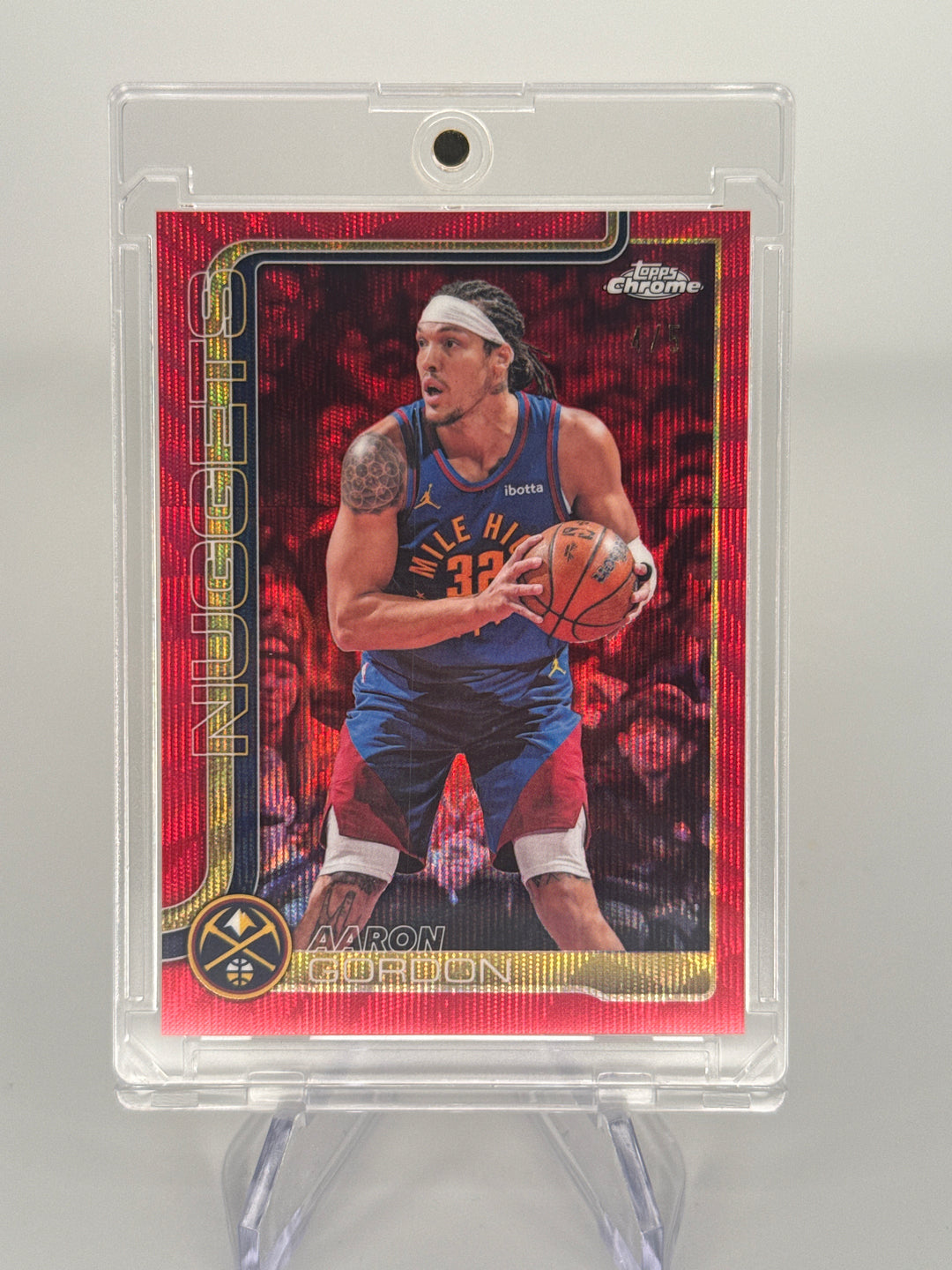 Aaron Gordon 2026 Topps Chrome Red Wave Refractor, 4/5