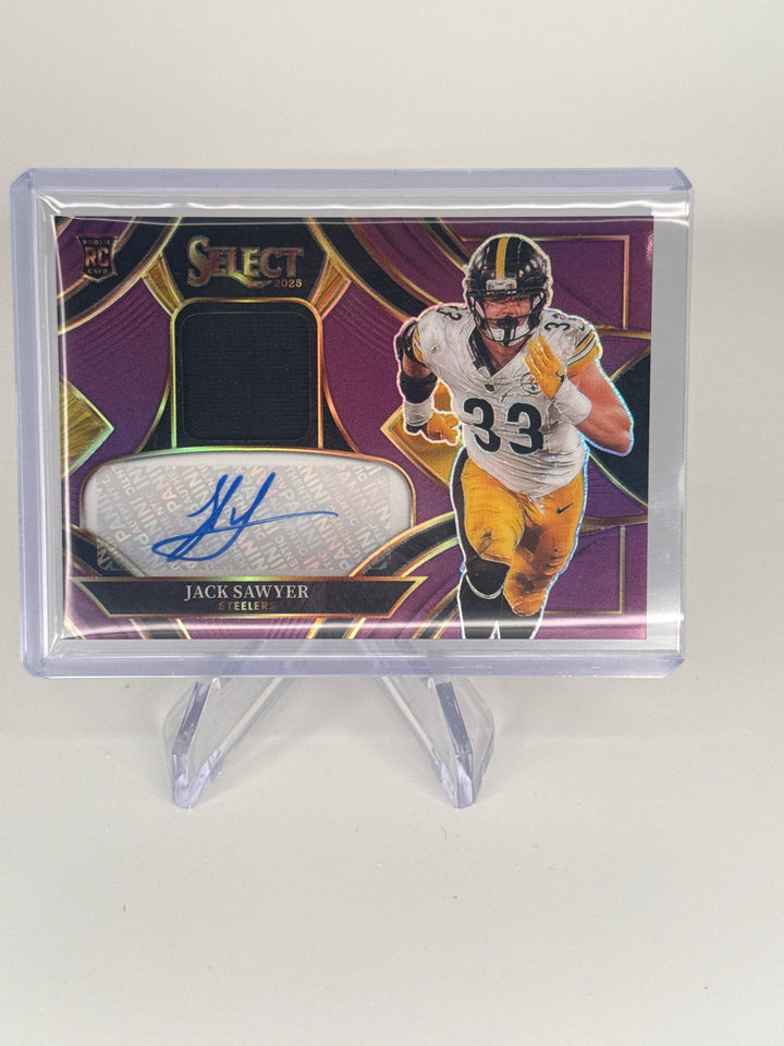 Jack Sawyer 2025 Panini Select Rookie Patch Auto Purple, 48/49