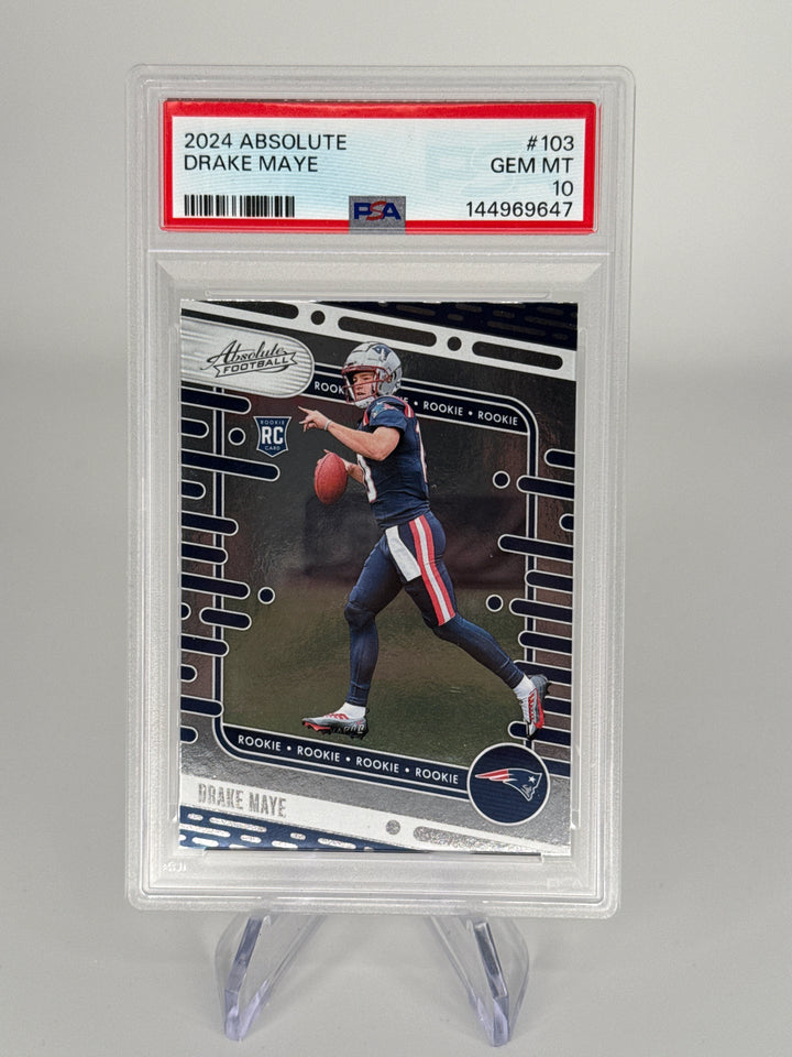 Drake Maye 2024 Panini Absolute Rookie, PSA 10 Gem Mint