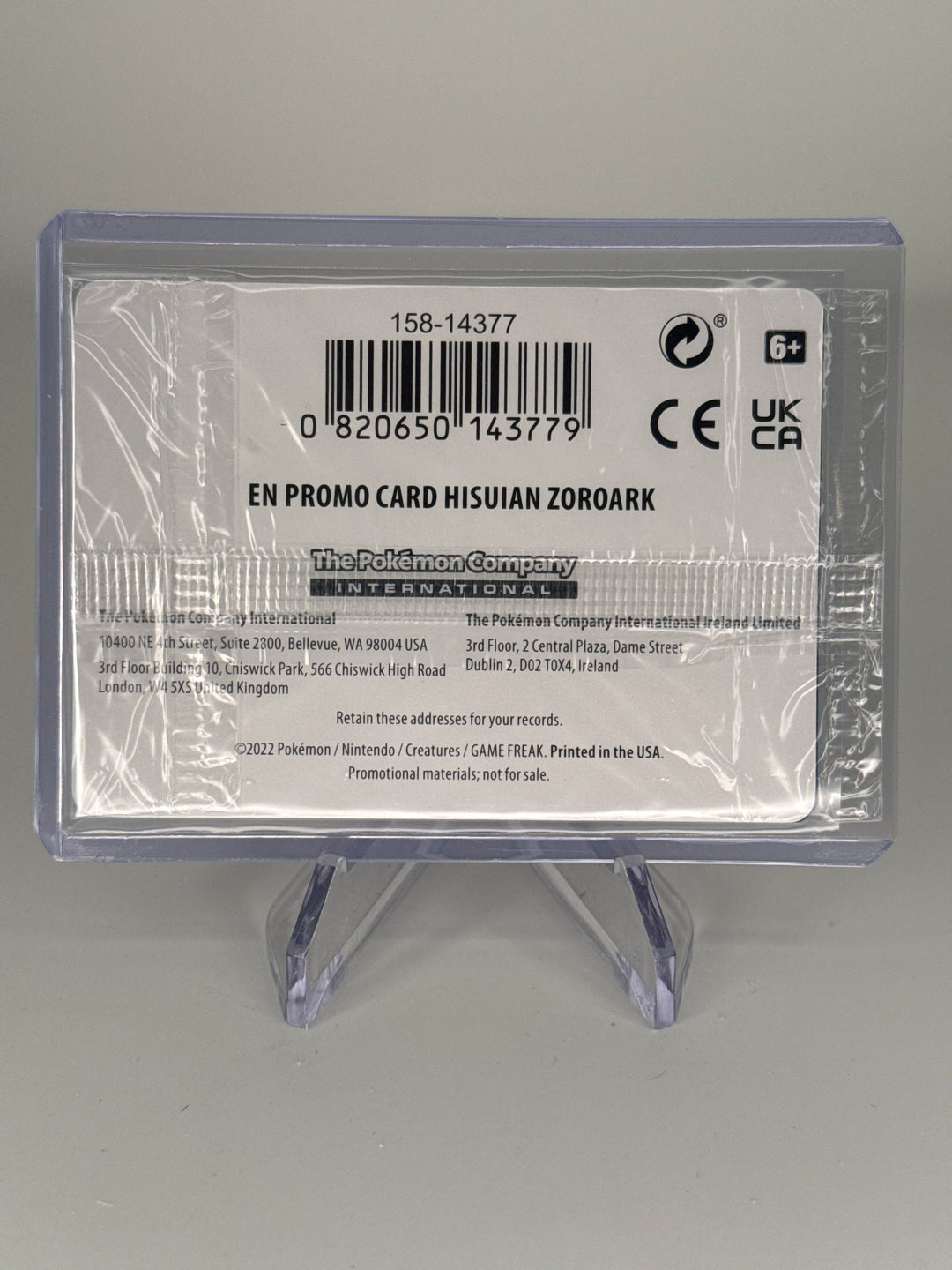 Pokemon TCG 2022 Hisuian Zoroark Lost Origins Gamestop Stamp Sealed Promo, 076/196