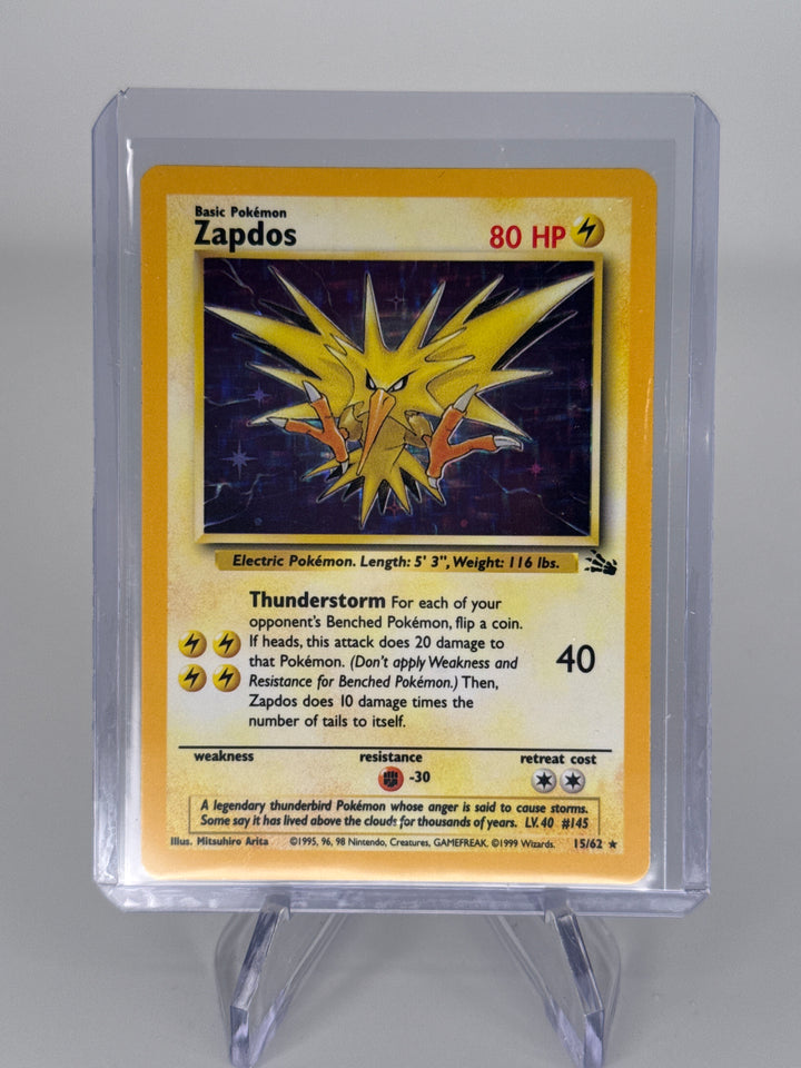 Pokemon TCG 1999 Zapdos Fossil Set Holo, 15/62