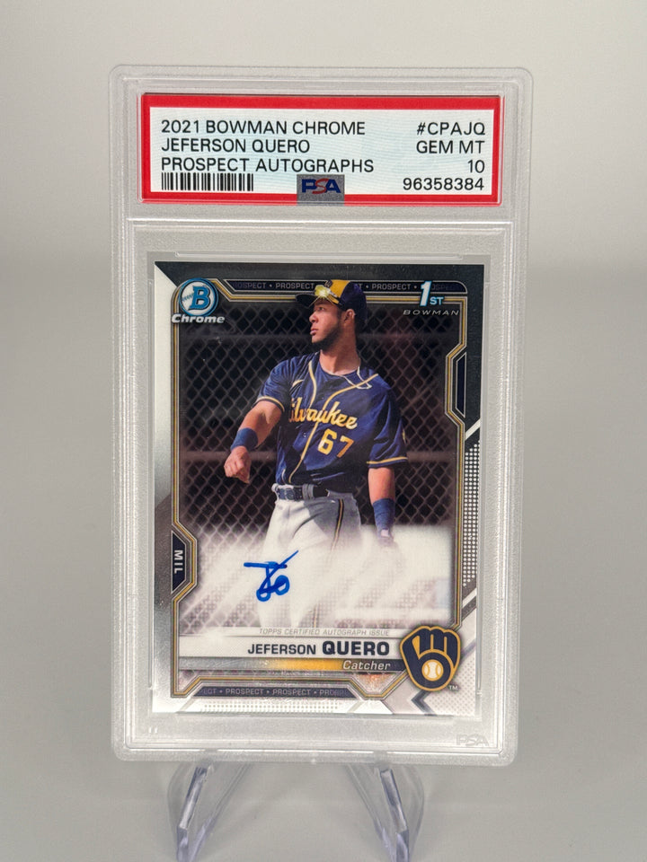 Jefferson Quero 2021 Bowman Chrome 1st Auto, PSA 10 Gem Mint