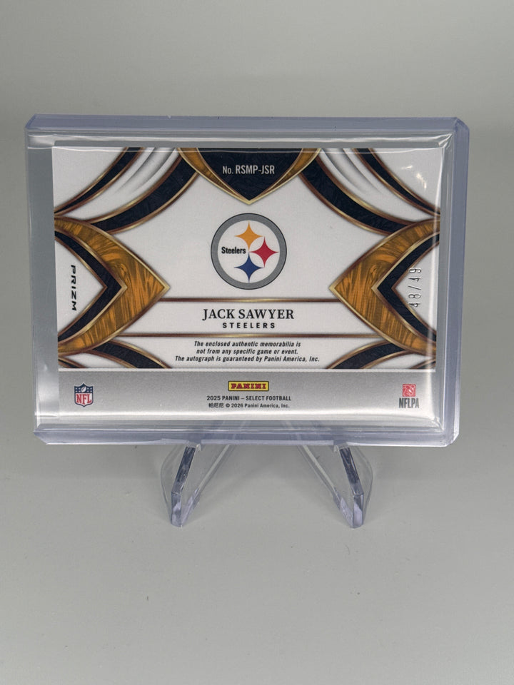 Jack Sawyer 2025 Panini Select Rookie Patch Auto Purple, 48/49