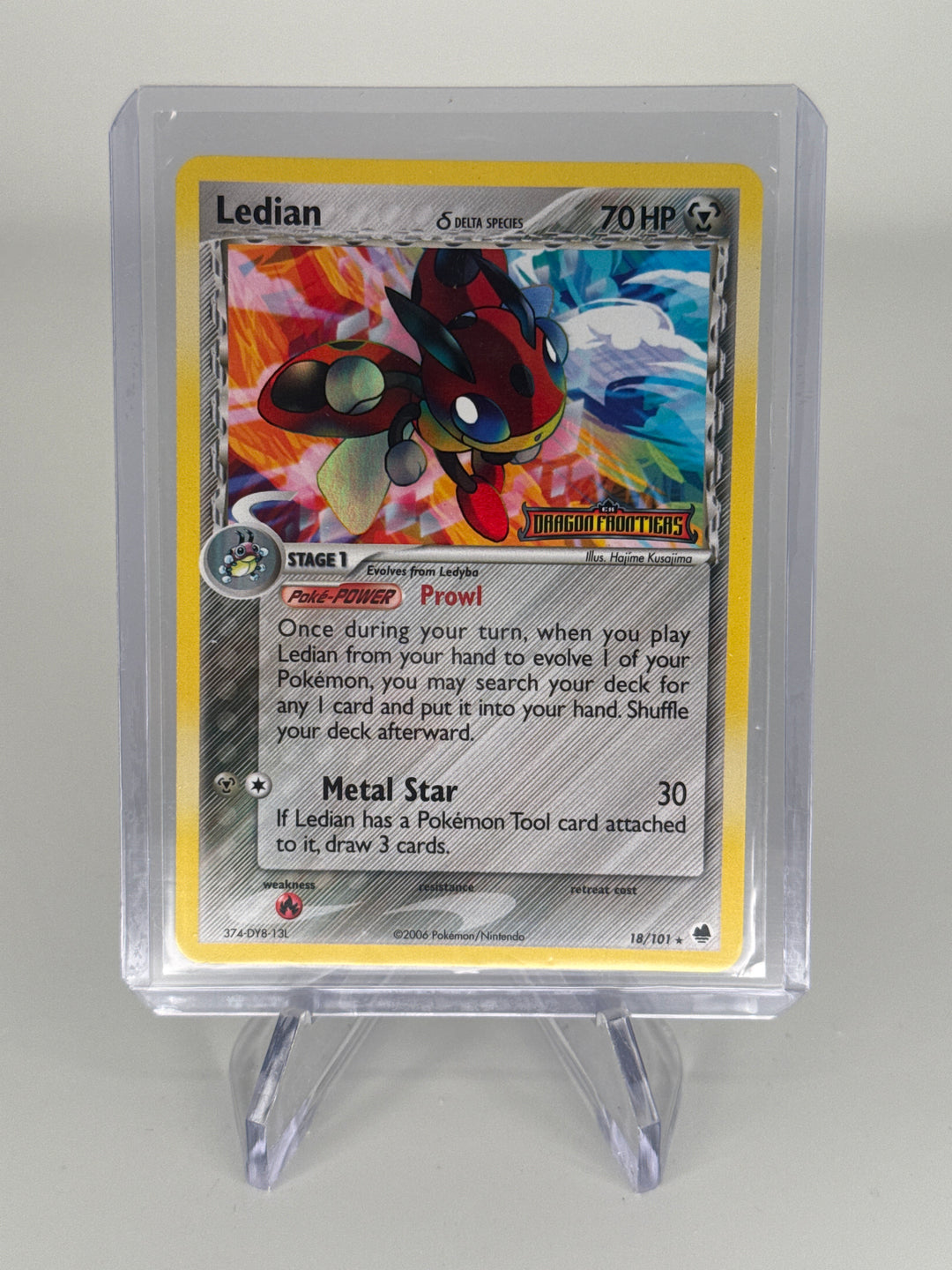 Pokemon TCG 2006 Ledian Delta Species EX Dragon Frontiers Stamped Reverse Holo, 18/101