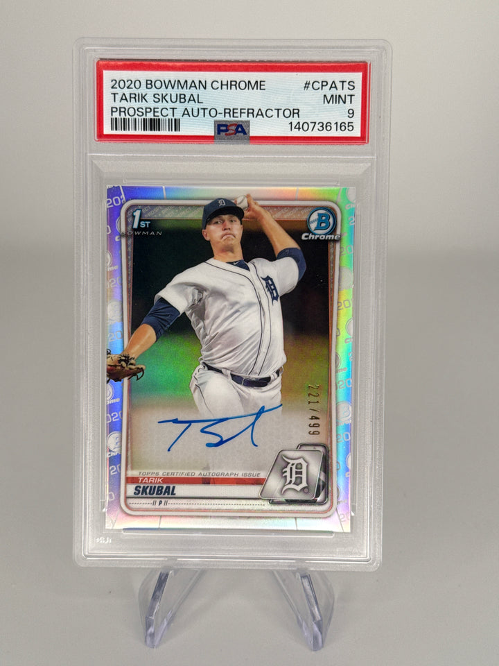 Tarik Skubal 2025 Bowman Chrome Prospect Auto Refractor, 221/499, PSA 9 Mint