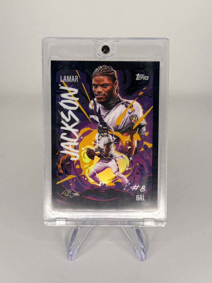 Lamar Jackson 2025 Topps Chrome Ultraviolet SSP Case Hit