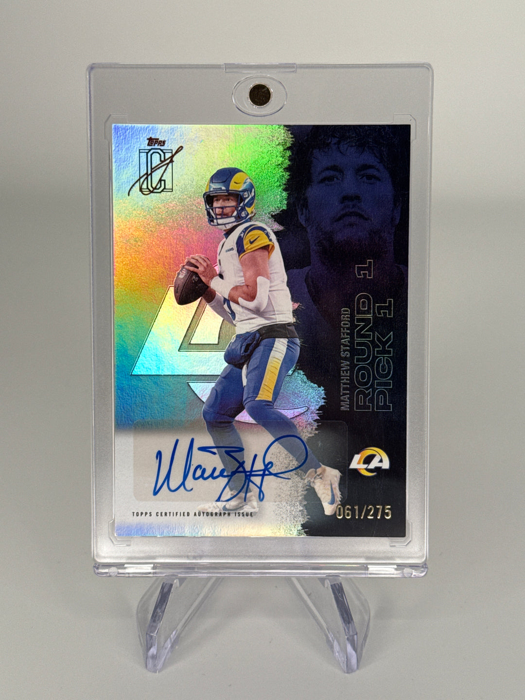 Matthew Stafford 2025 Topps Signature Class Chrome Auto, 061/275