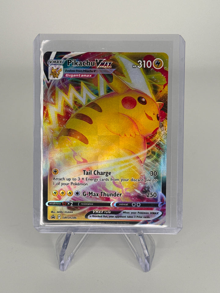 Pokemon TCG 2023 Pikachu VMax Crown Zenith Black Star Promo Full Art, SWSH286