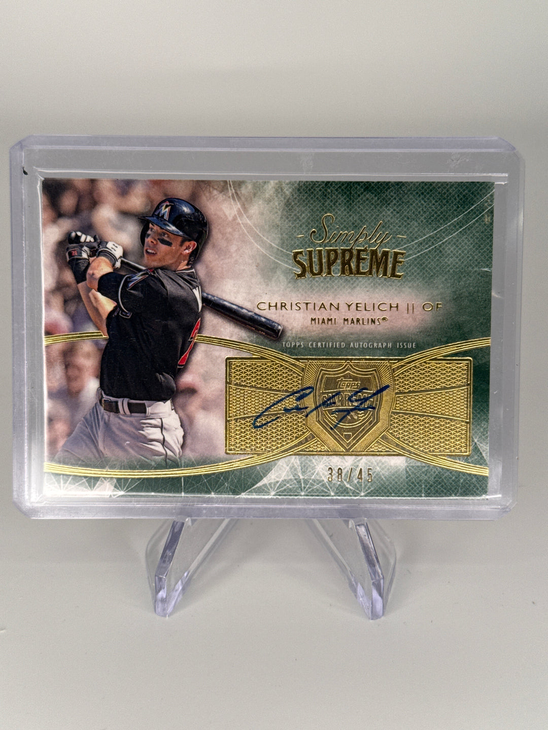 Christian Yelich 2014 Topps Supreme Auto, 38/45