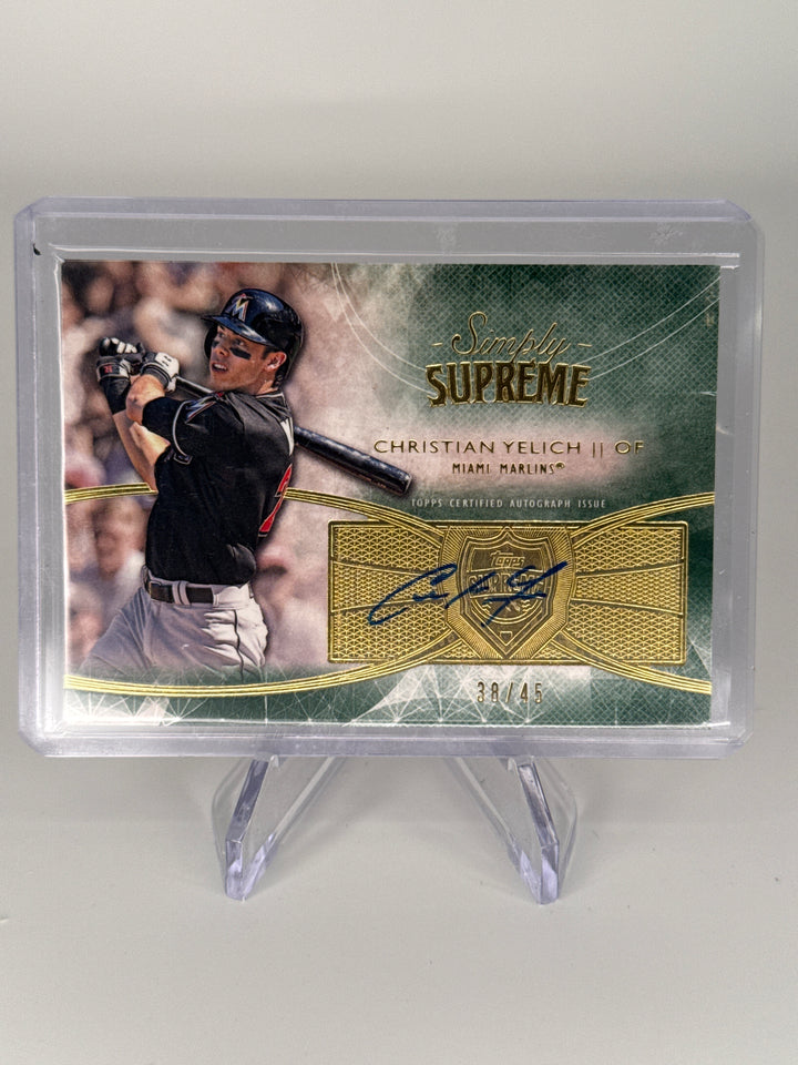 Christian Yelich 2014 Topps Supreme Auto, 38/45