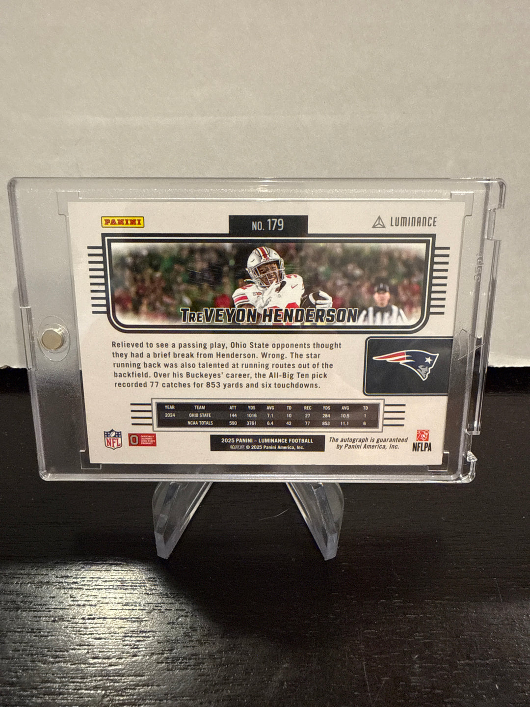 TreVeyon Henderson 2025 Panini Luminance Rookie Auto Pink, 02/10