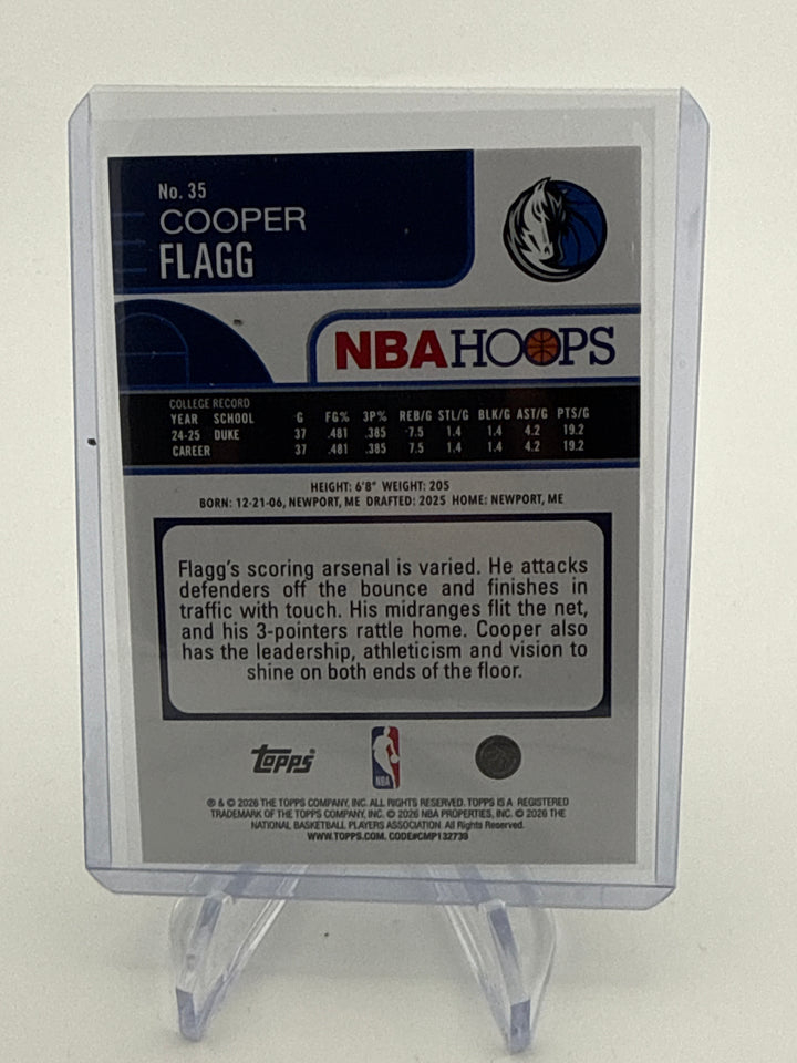 Cooper Flagg 2026 Topps NBA Hoops Green Foil SP Rookie