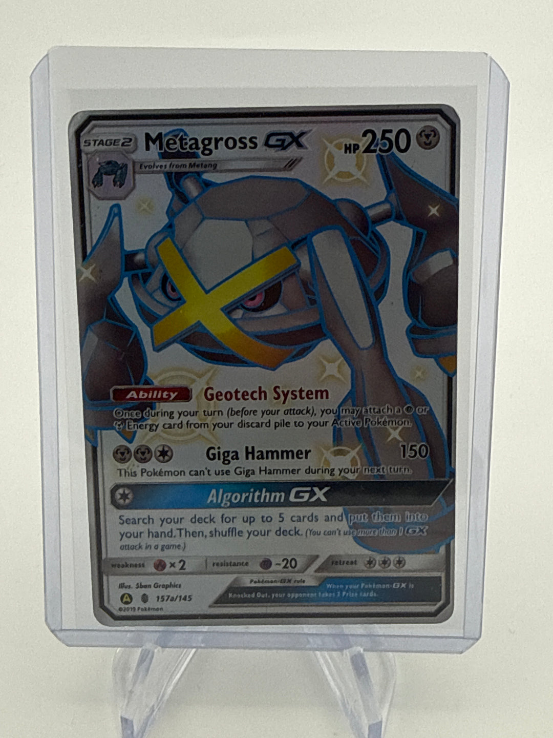 Pokémon TCG 2019 Metagross GX Hidden Fates Alternate Full Art Holofoil, 157a/145