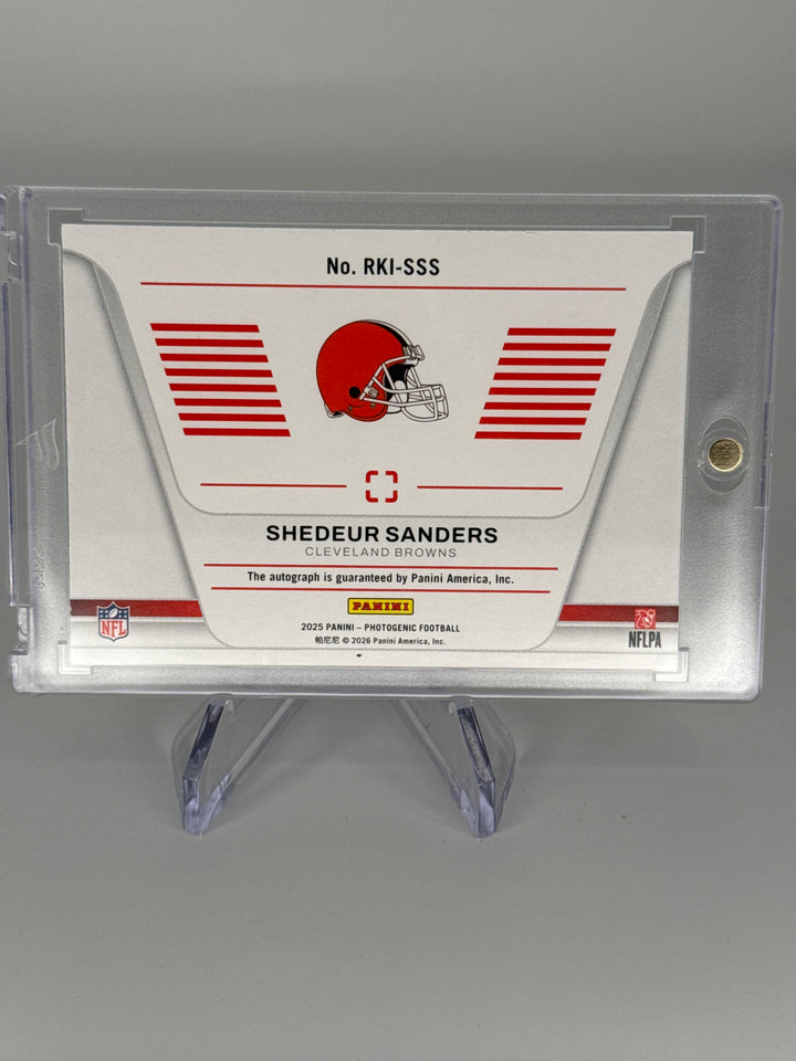 Shedeur Sanders 2025 Panini Photogenic Gold Rookie Auto, 06/10