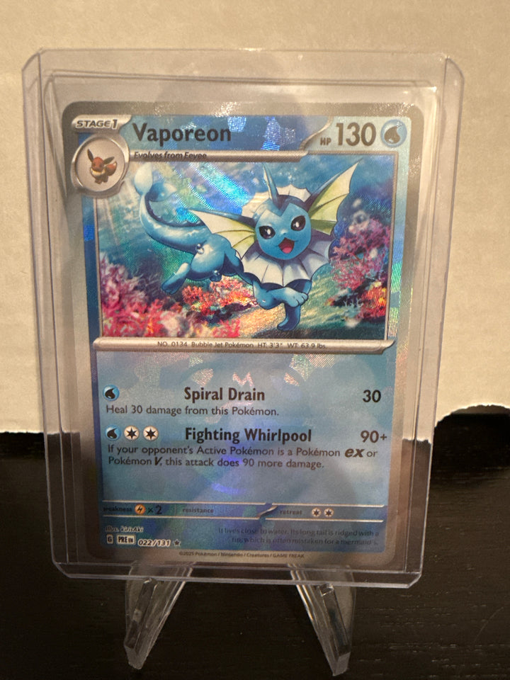 Pokemon TCG 2025 Vaporeon Prismatic Evolutions Master Ball Reverse Holo, 022/131