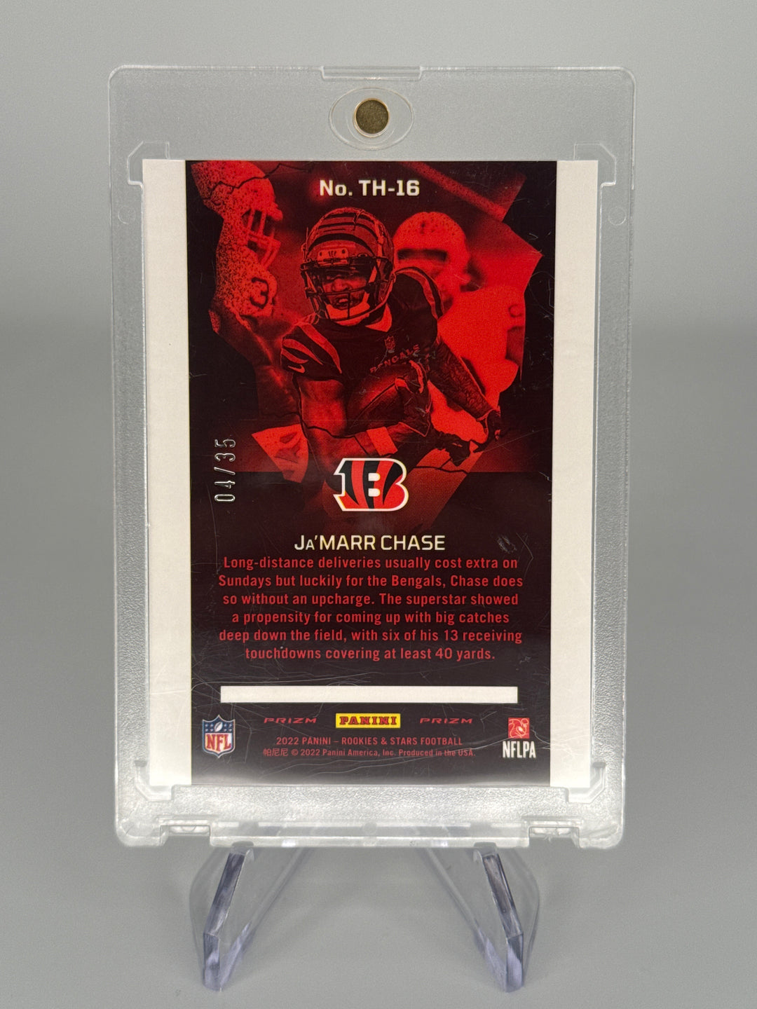 Ja'Marr Chase 2022 Panini Rookies & Stars Thrillers Purple Prizm, 04/35