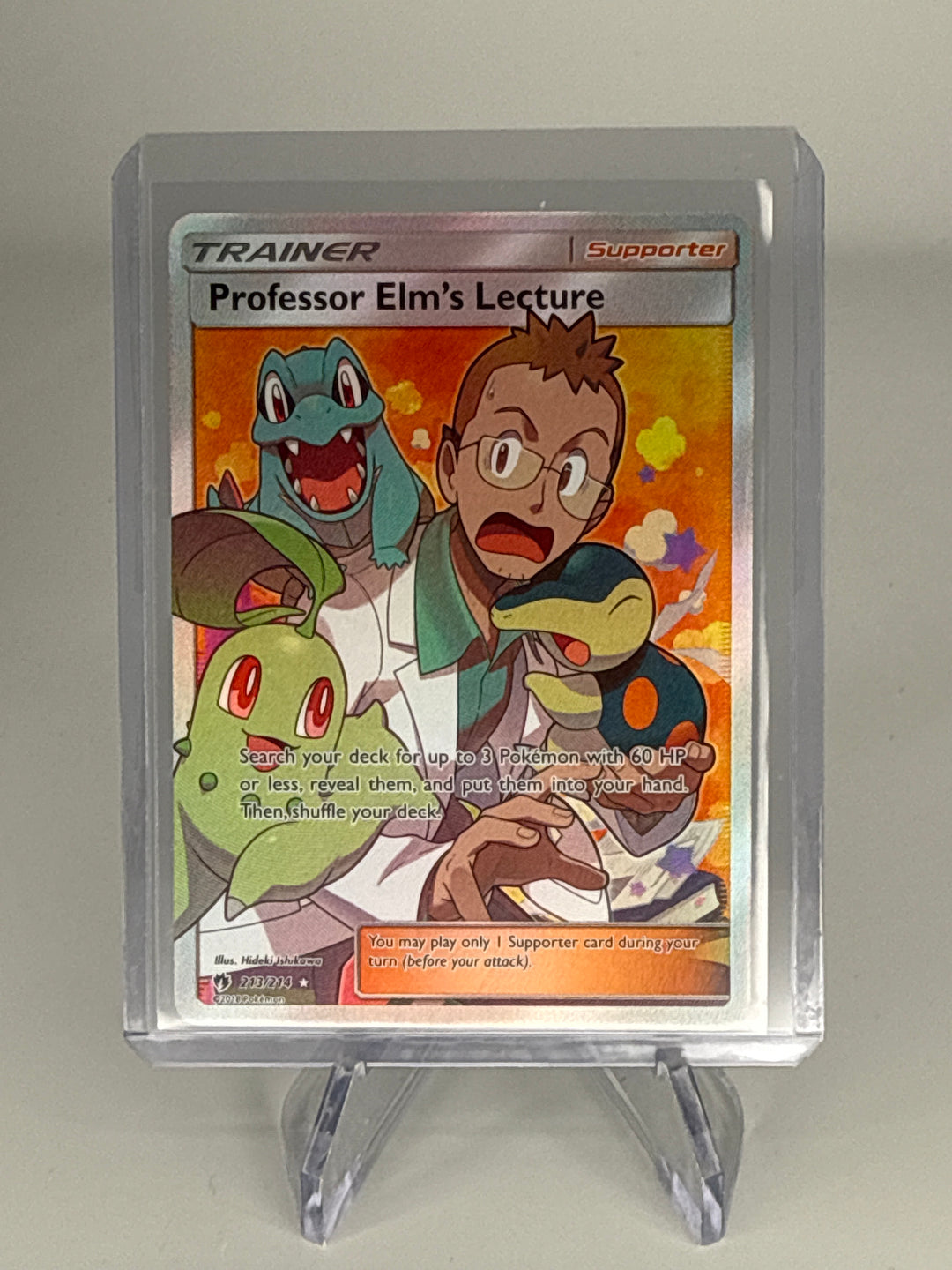 Pokemon TCG 2018 Professor Elm's Lecture Lost Thunder Sun & Moon Trainer, 213/214