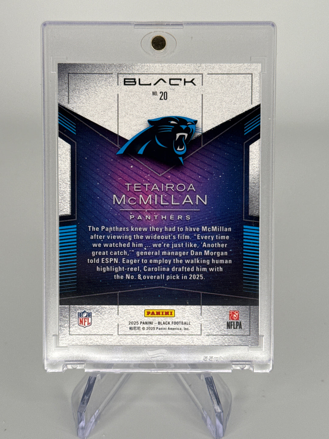 Tetairoa McMillan 2025 Panini Black White Night SSP Case Hit Rookie