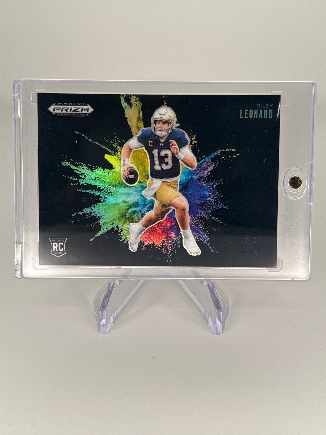 Riley Leonard 2025 Panini Prizm Draft Picks SSP Color Blast Rookie
