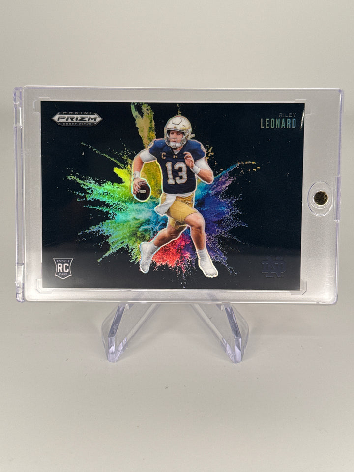 Riley Leonard 2025 Panini Prizm Draft Picks SSP Color Blast Rookie