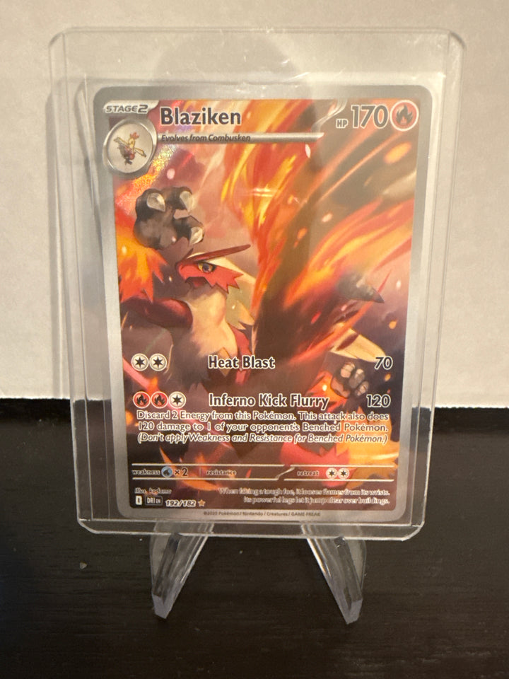 Pokemon TCG 2025 Blaziken Destined Rivals Full Art Illustration Rare, 192/182
