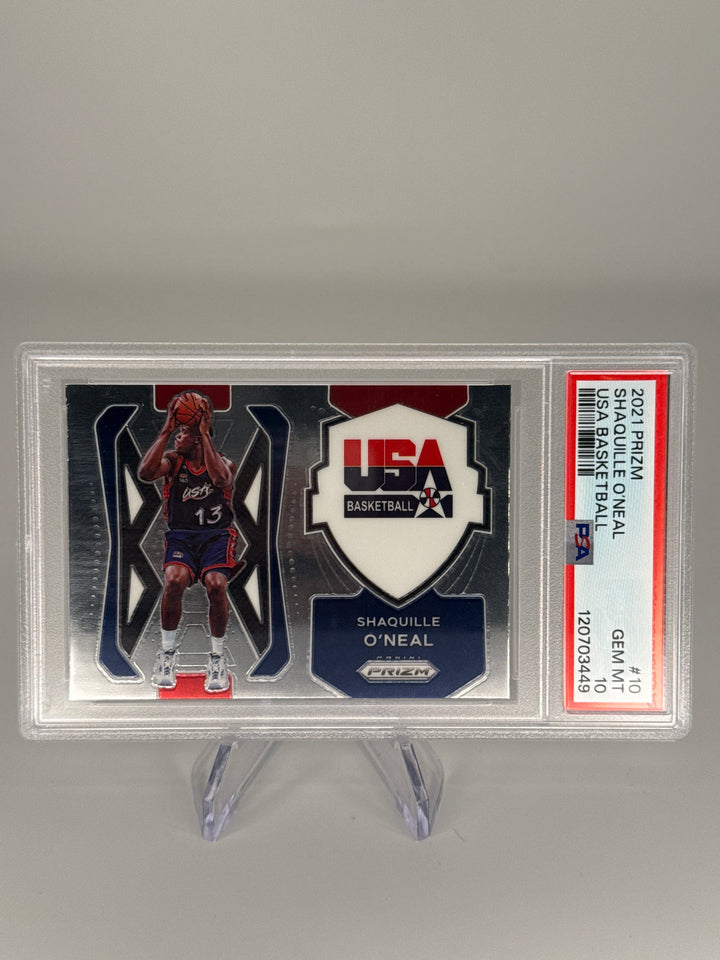 Shaquille O'Neal 2021 Panini Prizm USA Basketball, PSA 10 Gem Mint