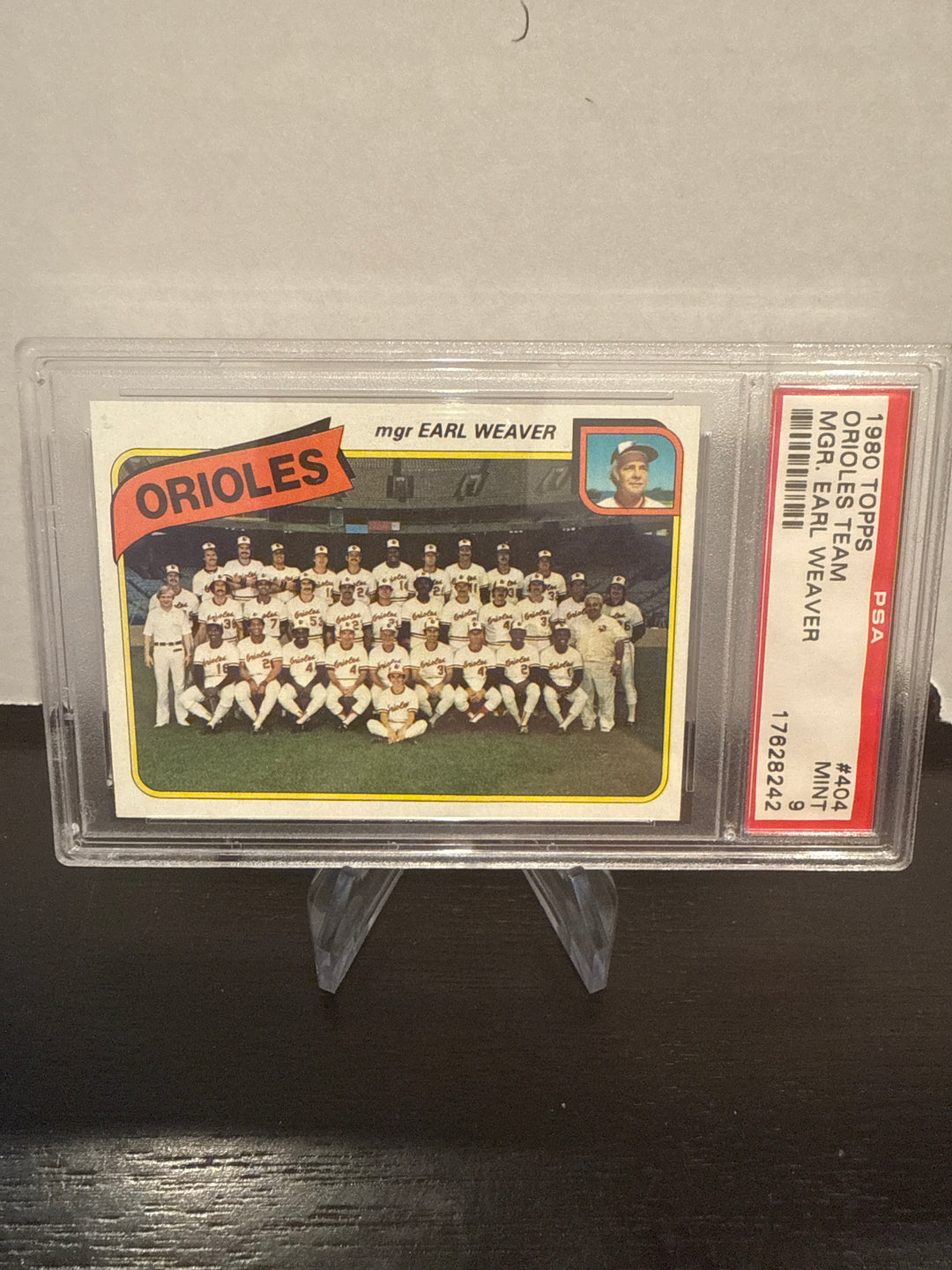 1980 Topps Orioles Team, PSA 9 Mint