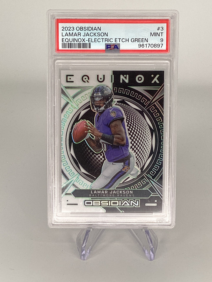 Lamar Jackson 2023 Panini Obsidian Equinox, 25/35, PSA 9 Mint