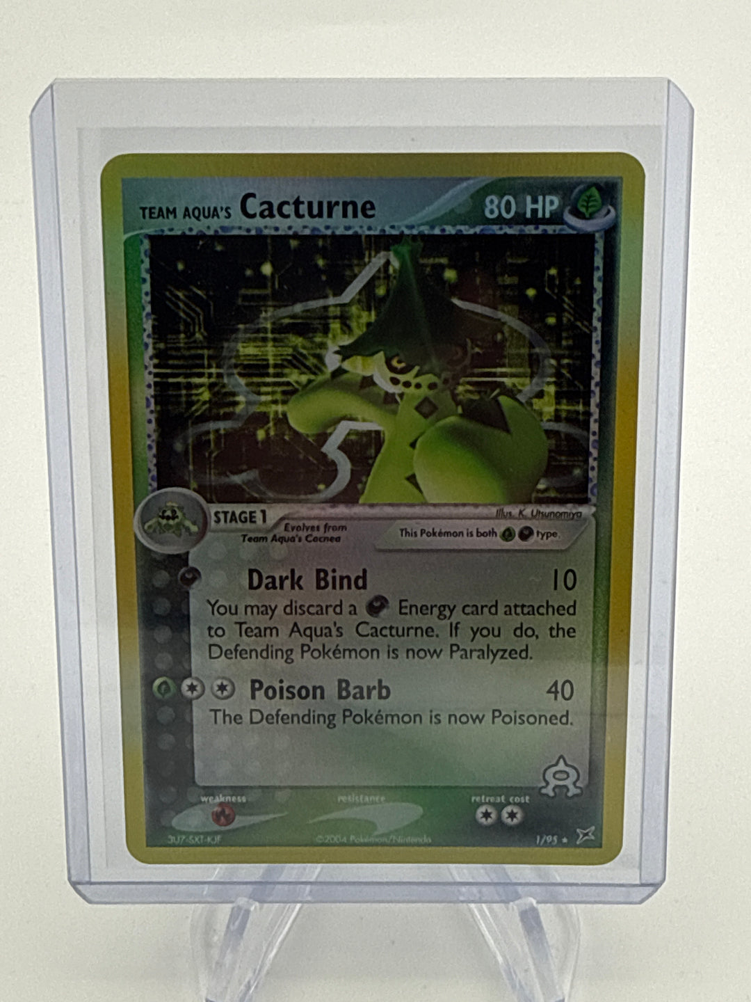 Pokemon TCG 2004 Team Aqua's Cacturne Team Magma Vs Aqua Reverse Holo, 1/95