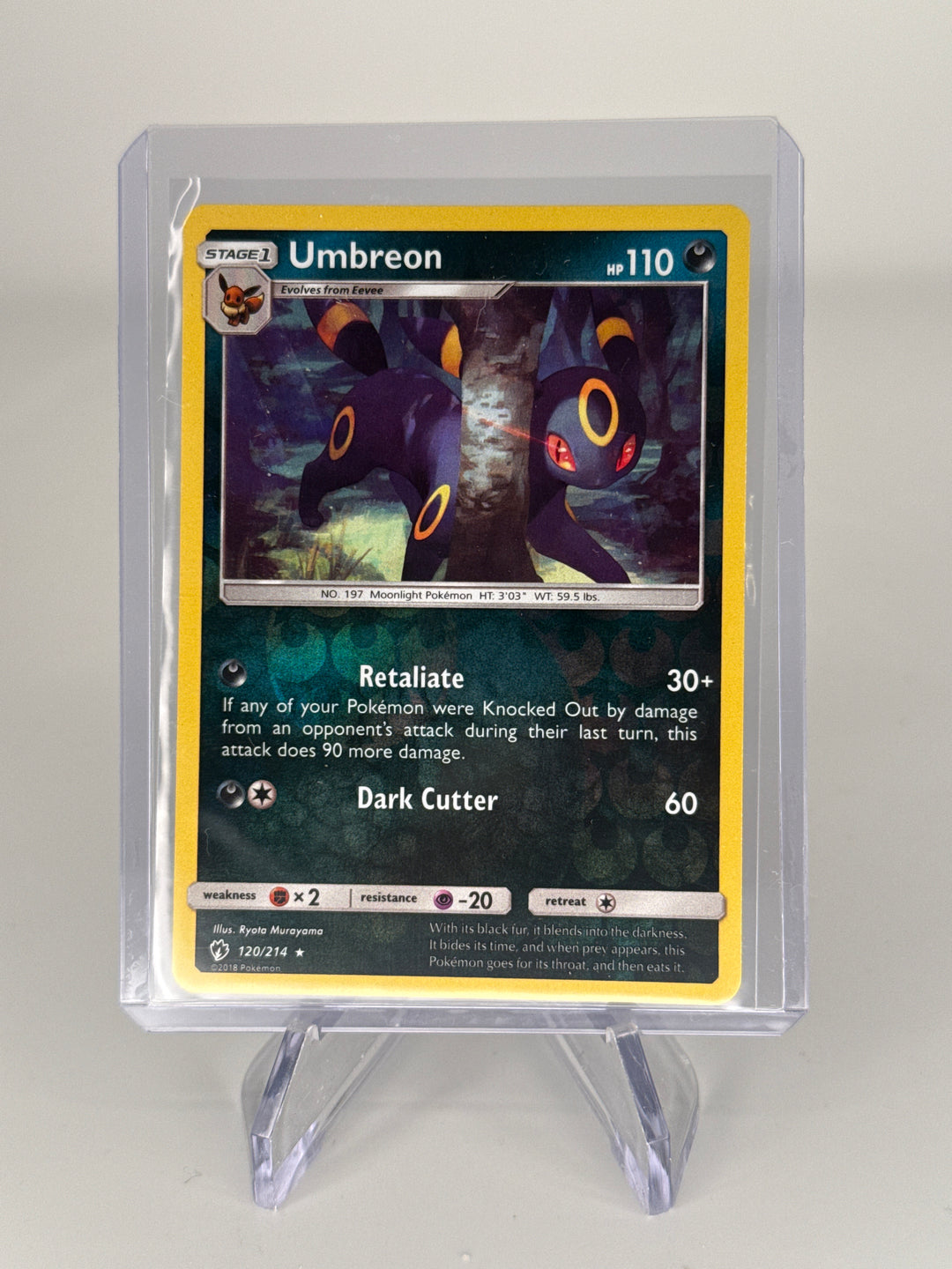 Pokemon TCG 2018 Umbreon Lost Thunder Reverse Holo, 120/214