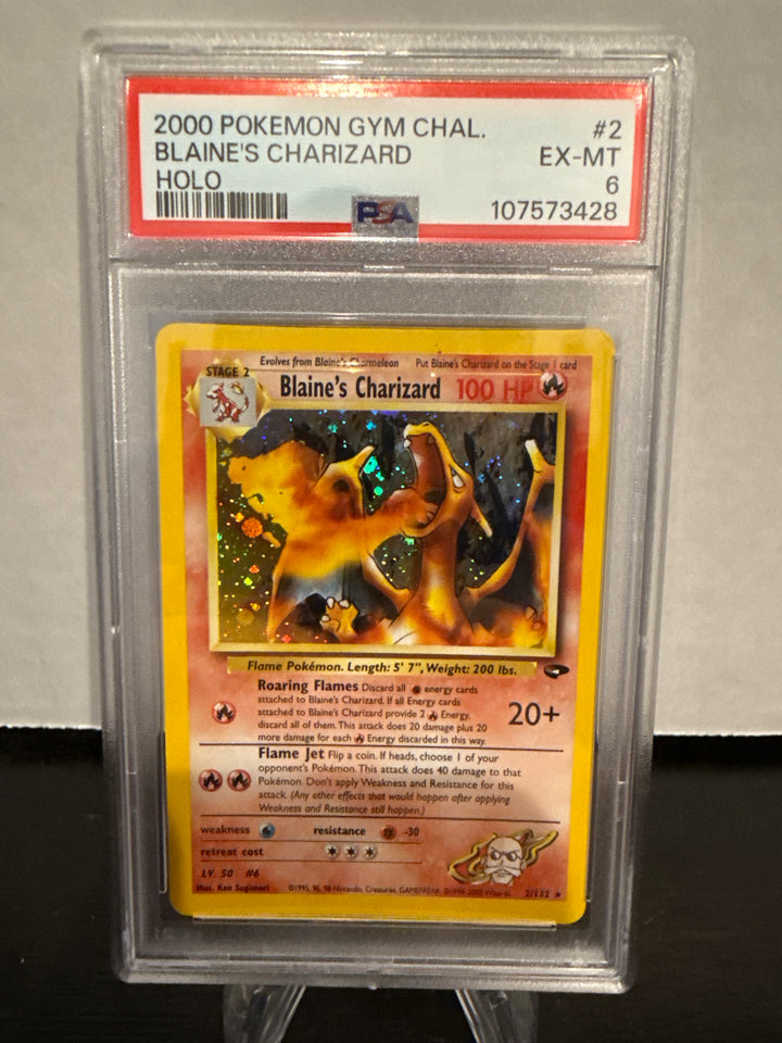 Pokemon TCG 2000 Blaine's Charizard Gym Challenge Holo, 2/132, PSA 6