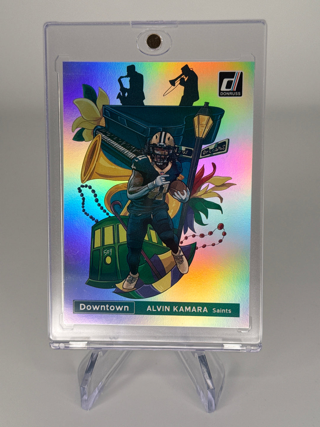 Alvin Kamara 2021 Panini Donruss Downtown SSP Case Hit