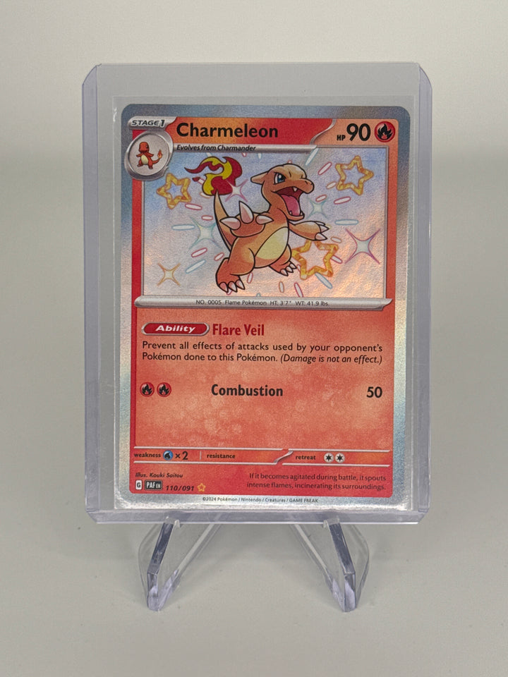 Pokemon TCG 2024 Charmeleon Shining Holo Paldean Fates Rare, 110/091