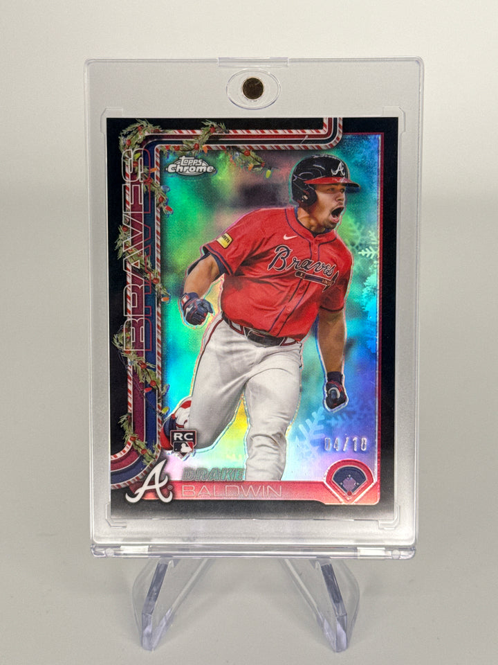 Drake Baldwin 2025 Topps Chrome Holiday Black Refractor Rookie, 04/10