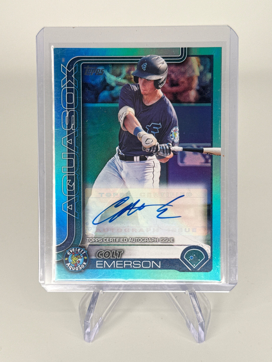 Colt Emerson 2025 Topps Pro Debut Aqua Foil Auto, 57/75