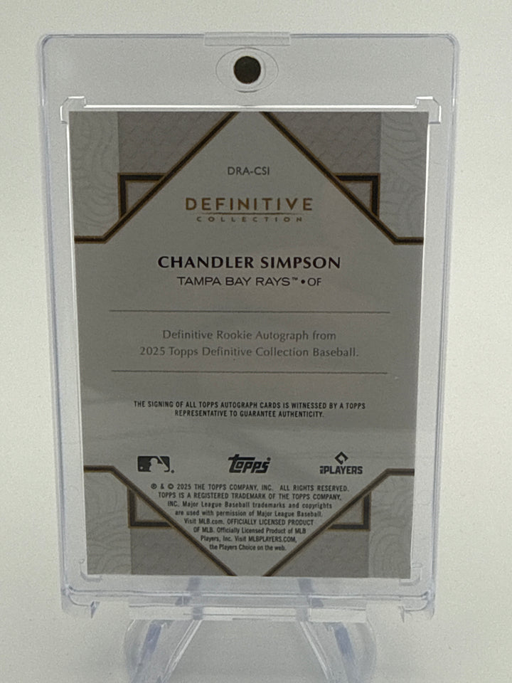 Chandler Simpson 2025 Topps Definitive Collection Rookie Auto Red, 4/5