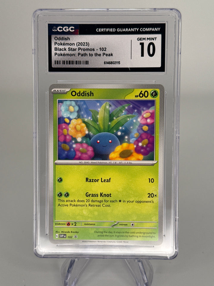Pokemon TCG 2023 Oddish Paradox Rift Marketing Kit Black Star Promo, 102, CGC 10 Gem Mint