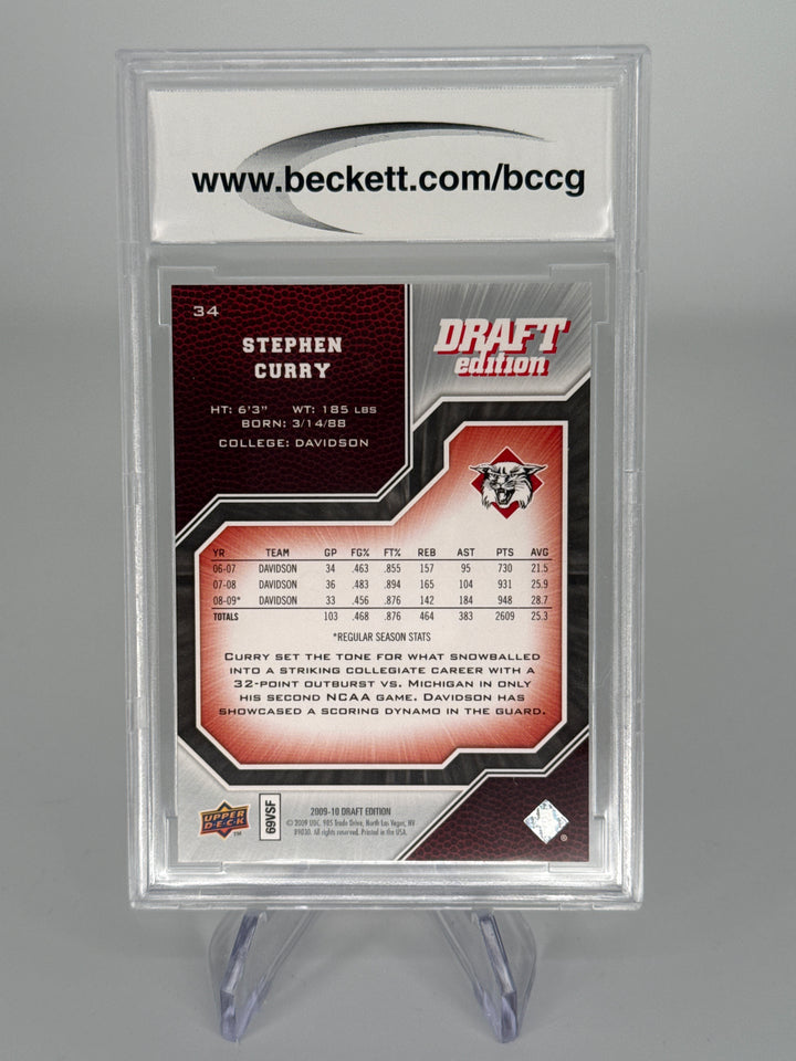 Stephen Curry 2009 Upper Deck Draft Edition Rookie, BCCG 10 Gem Mint