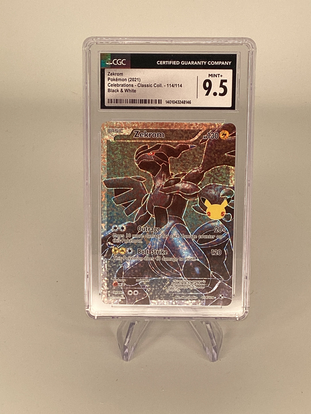 Pokemon TCG 2011 Zekrom Celebrations Collection Full Art Ultra Rare Holo, 114/114, CGC 9.5