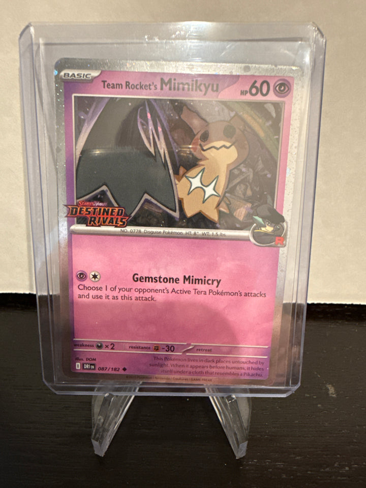 Pokemon TCG 2025 Team Rocket's Mimikyu Destined Rivals Stamped Holo, 087/182