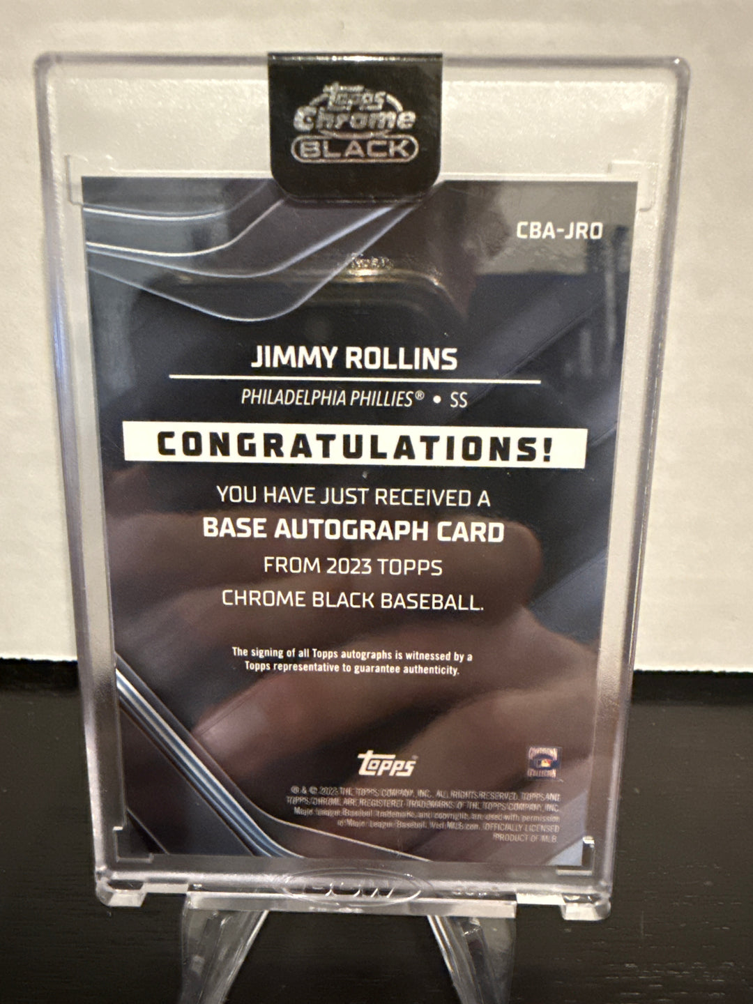 Jimmy Rollins 2023 Topps Chrome Black Auto